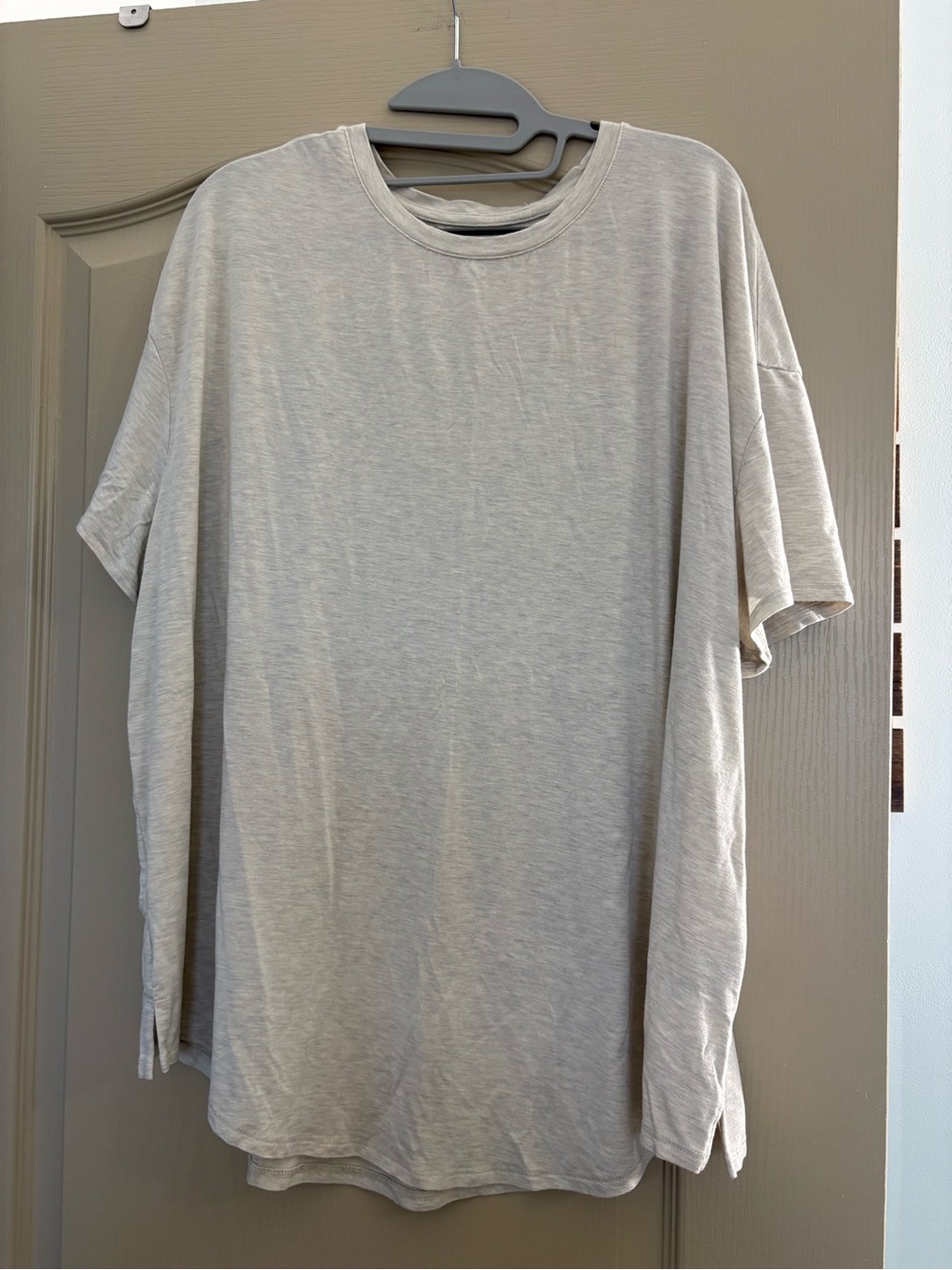 Time and Tru Women's Short Sleeve Crew Tee in Light Beige